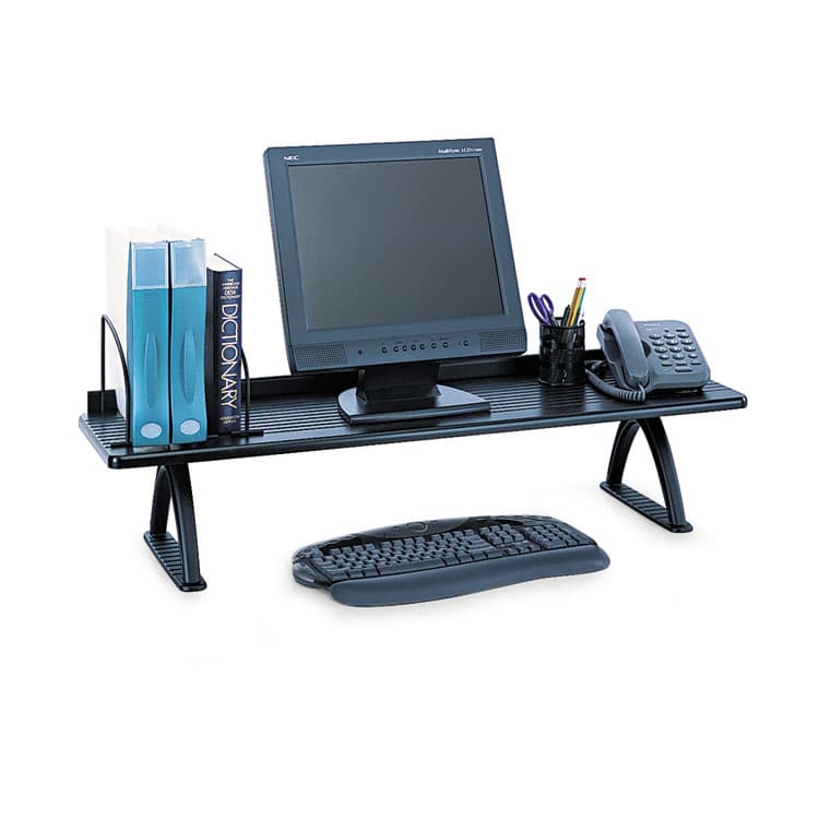 SAFCO PRODUCTS Value Mate Desk Riser, 100 lb Capacity, 42 x 12.25 x 8.25, Black (SAF3603BL)