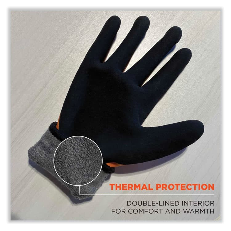 ERGODYNE CORPORATION ProFlex 7551 ANSI A5 Coated Waterproof CR Gloves, EN388: 4X43E, 10" Long, Small, Orange, Pair (EGO17672) thumbnail 4