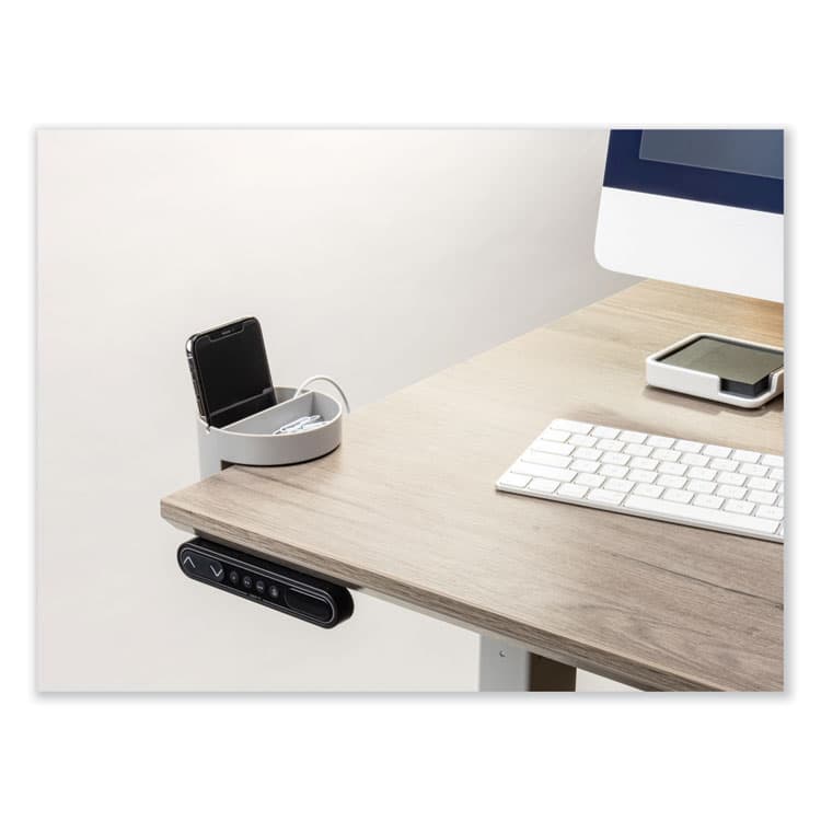 DEFLECTO CORPORATION Standing Desk Small Desk Organizer, Two Sections, 3.85 x 3.85 x 3.54, Gray (DEF400001) thumbnail 2