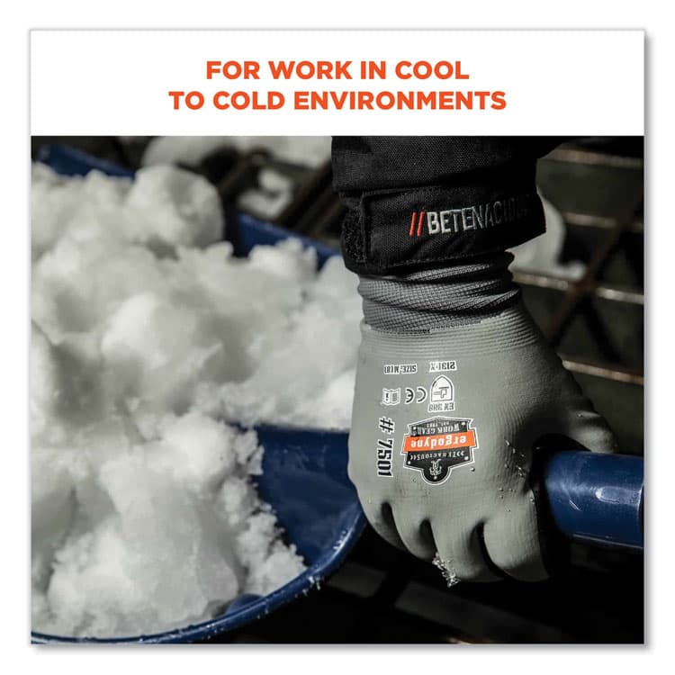 ERGODYNE CORPORATION ProFlex 7501-CASE Coated Waterproof Winter Gloves, EN388: 2131X, 11" Long, XX-Large, Gray, 144 Pairs/Carton (EGO17936) thumbnail 2