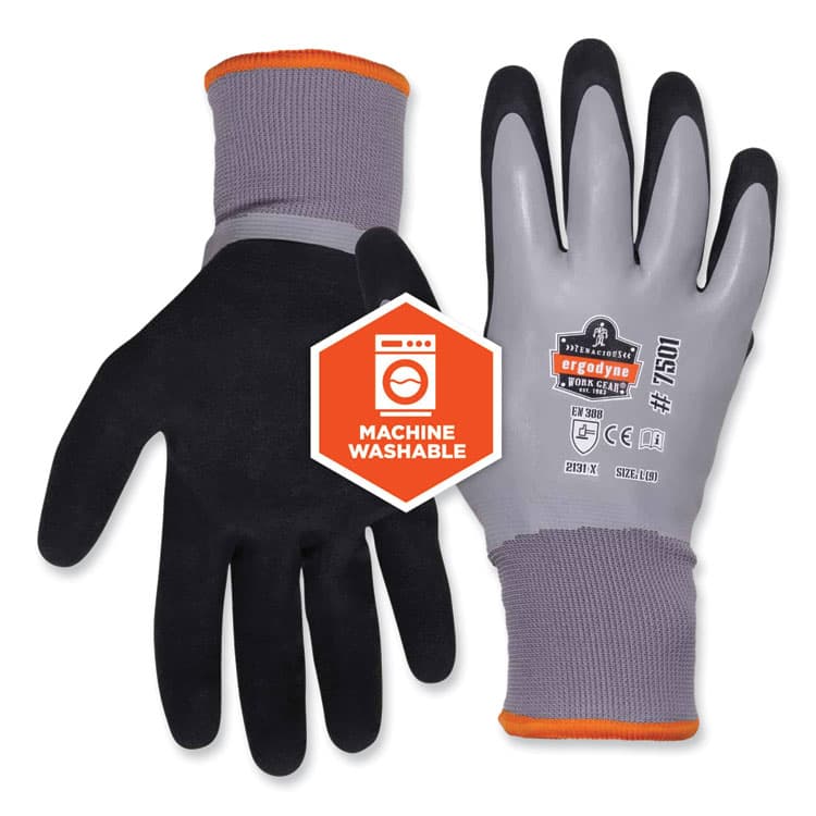 ERGODYNE CORPORATION ProFlex 7501-CASE Coated Waterproof Winter Gloves, EN388: 2131X, 11" Long, X-Large, Gray, 144 Pairs/Carton (EGO17935) thumbnail 4