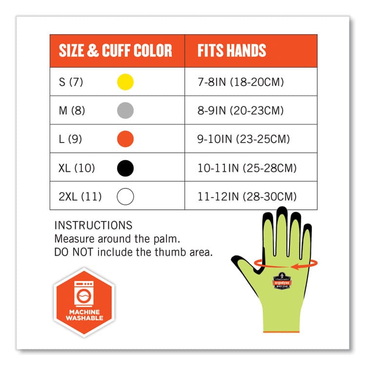 ERGODYNE CORPORATION ProFlex 7041 ANSI A4 Nitrile-Coated CR Gloves, EN388: 4X42D, 12" Long, XX-Large, Lime, Pair (EGO17816) thumbnail 4