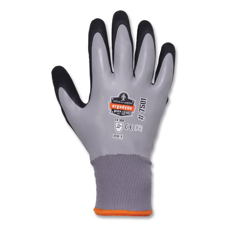 ERGODYNE CORPORATION ProFlex 7501-CASE Coated Waterproof Winter Gloves, EN388: 2131X, 10" Long, Medium, Gray, 144 Pairs/Carton (EGO17933)