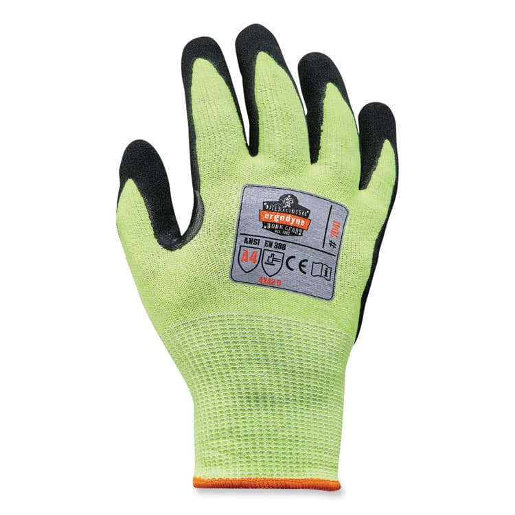 ERGODYNE CORPORATION ProFlex 7041 ANSI A4 Nitrile-Coated CR Gloves, EN388: 4X42D, 10" Long, Small, Lime, Pair (EGO17812)