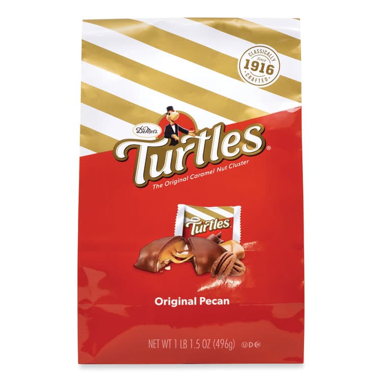 DEMET'S CANDY COMPANY Original Turtle Bites, Original Pecan, 1 lb, 1.5 oz Bag (GRR22002036)