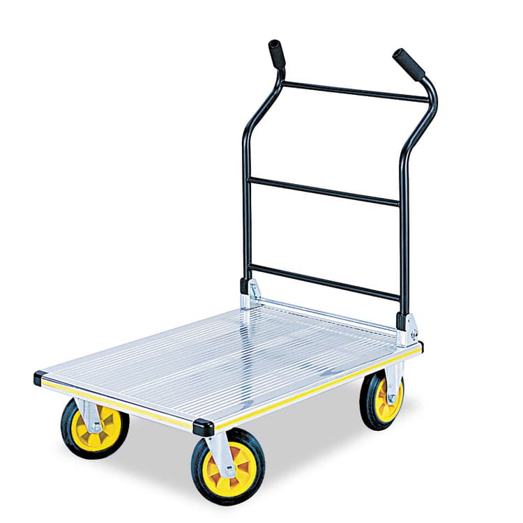 SAFCO PRODUCTS Stow-Away Platform Truck, 1,000 lb Capacity, 24 x 39 x 40, Aluminum/Black (SAF4053NC)