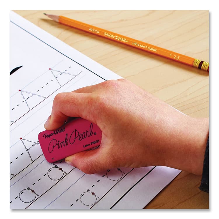SANFORD Pink Pearl Eraser, For Pencil Marks, Rectangular Block, Large, Pink, 3/Pack (PAP70501) thumbnail 4
