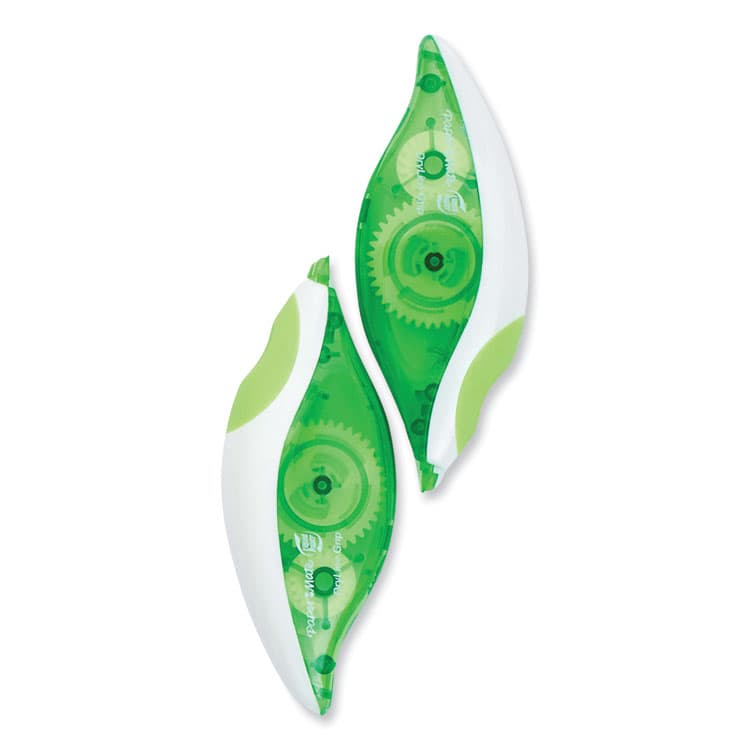 SANFORD DryLine Grip Correction Tape, Non-Refillable, 0.2" x 27.92 ft, White Tape, Translucent Green/White Dispenser, 2/Pack (PAP662415K) thumbnail 2