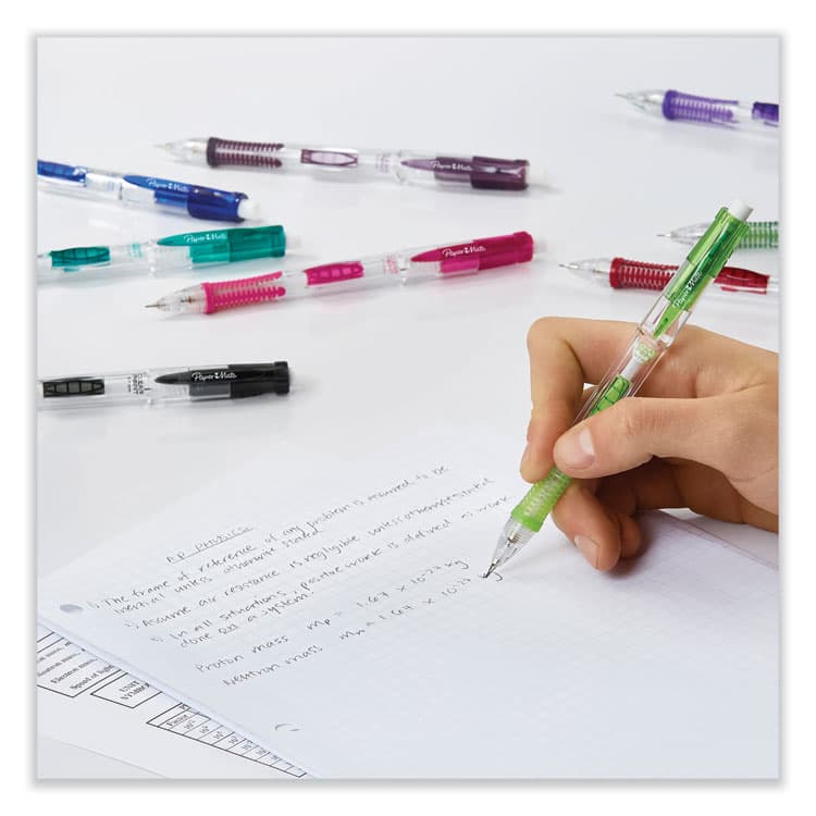 SANFORD Clear Point Mechanical Pencils with Tube of Lead/Erasers, 0.9 mm, HB (#2), Black Lead, Assorted Barrel Colors, 2/Pack (PAP1759214) thumbnail 3