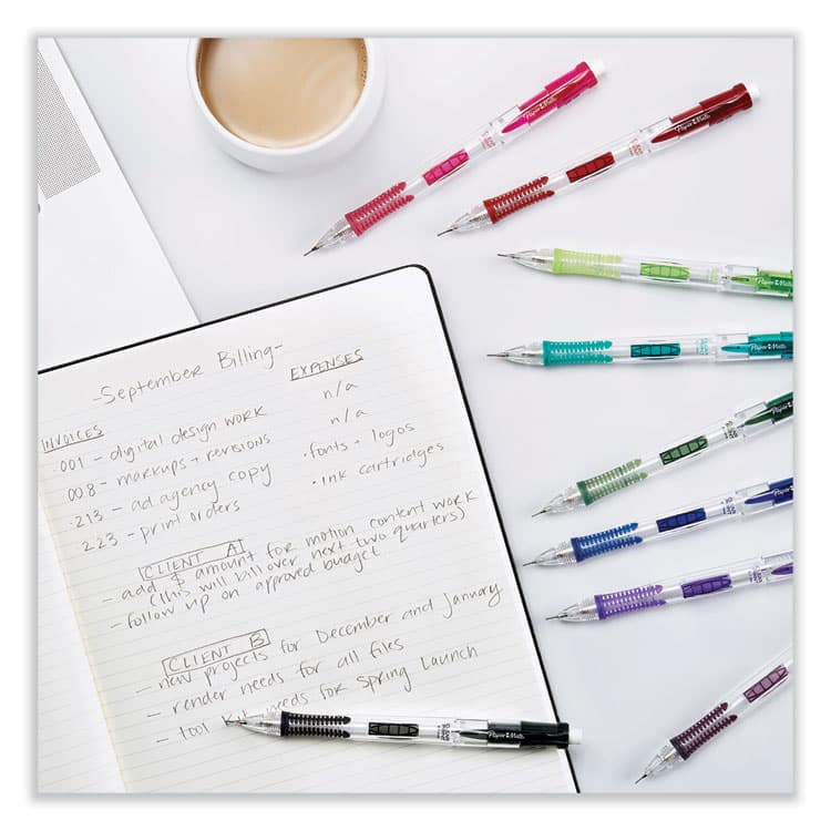 SANFORD Clear Point Mechanical Pencils with Tube of Lead/Erasers, 0.9 mm, HB (#2), Black Lead, Assorted Barrel Colors, 2/Pack (PAP1759214) thumbnail 4