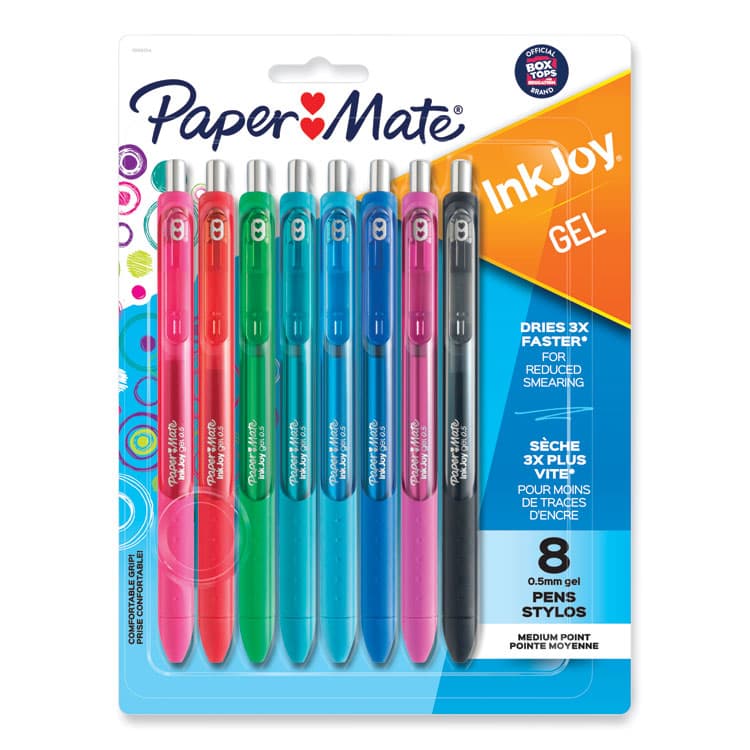 SANFORD InkJoy Gel Pen, Retractable, Fine 0.5 mm, Assorted Ink and Barrel Colors, 8/Pack (PAP1968614)