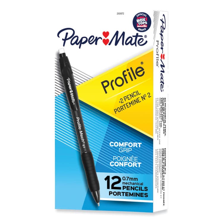 SANFORD Profile Mechanical Pencils, 0.7 mm, HB (#2), Black Lead, Black Barrel, Dozen (PAP2101972)