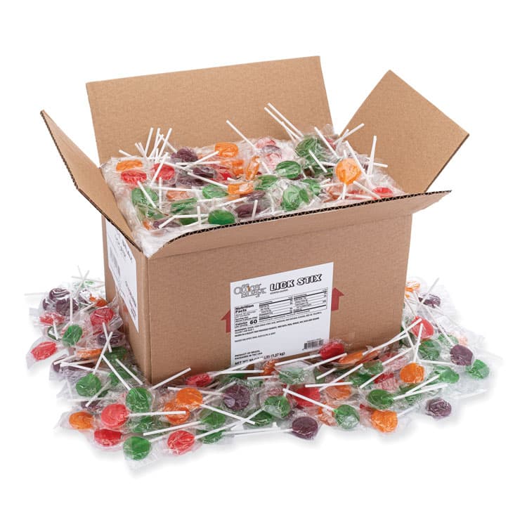 OFFICE SNAX, . Lick Stix Suckers, Randomly Assorted Flavors, 5 lb Bag (OFX00654) thumbnail 2