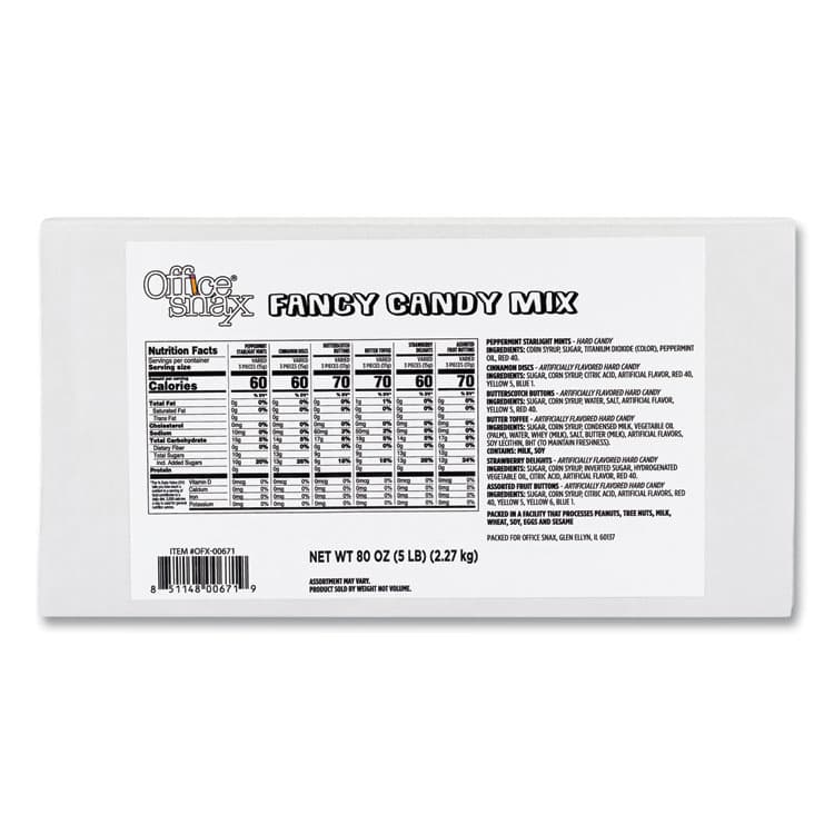 OFFICE SNAX, . Candy Assortments, Fancy Candy Mix, 5 lb Carton (OFX00671) thumbnail 2