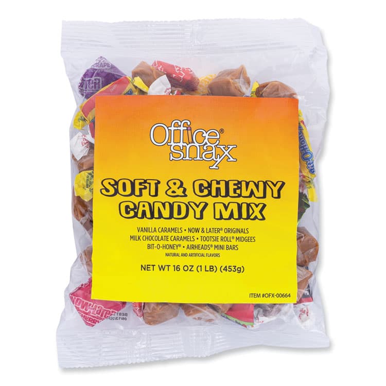 OFFICE SNAX, . Candy Assortments, Soft and Chewy Candy Mix, 1 lb Bag (OFX00664)