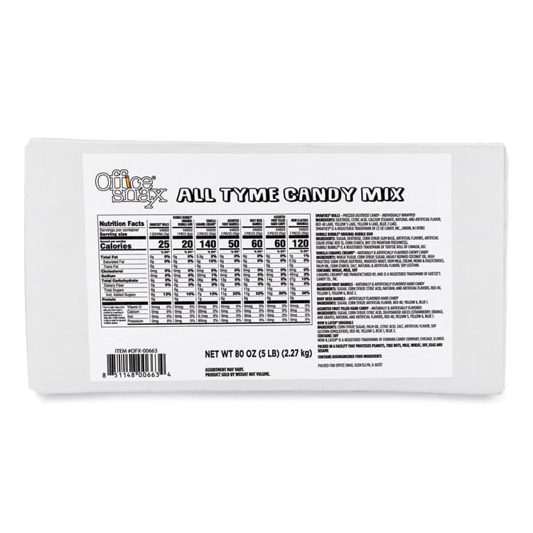 OFFICE SNAX, . Candy Assortments, All Tyme Candy Mix, 5 lb Carton (OFX00663) thumbnail 3