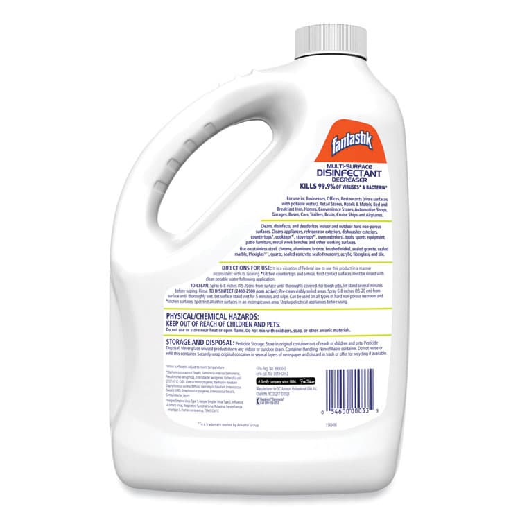 SC JOHNSON Multi-Surface Disinfectant Degreaser, Pleasant Scent, 1 Gallon Bottle (SJN311930EA) thumbnail 4