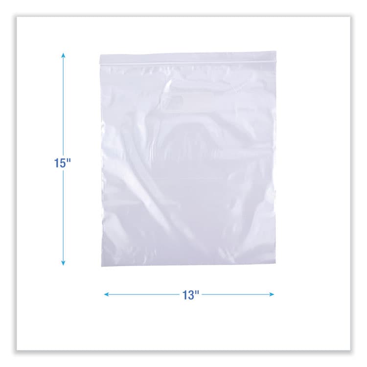 BOARDWALK Reclosable Food Storage Bags, 2 Gallon, 13" x 15", Clear, 100/Box (BWK2GALBAG) thumbnail 2