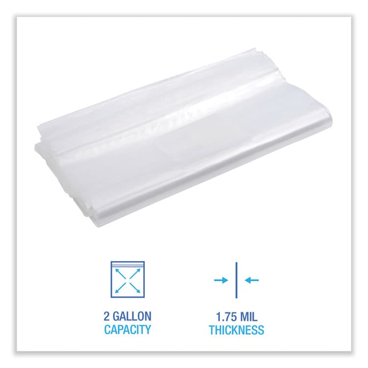 BOARDWALK Reclosable Food Storage Bags, 2 Gallon, 13" x 15", Clear, 100/Box (BWK2GALBAG) thumbnail 4