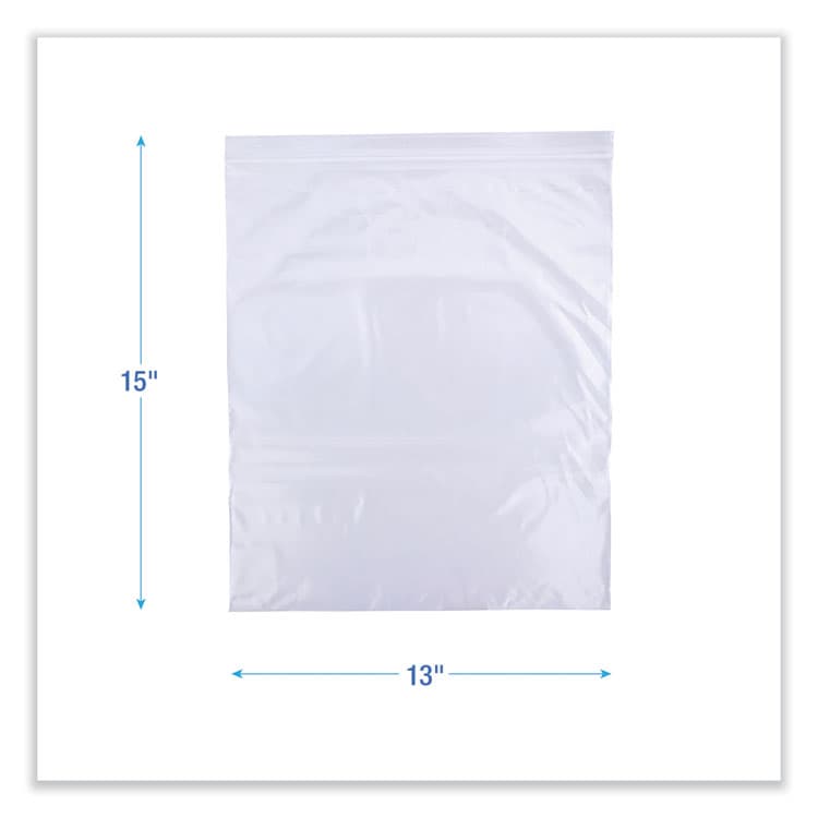 BOARDWALK Reclosable Freezer Storage Bags, 2 gal, 13" x 15", Clear, 100/Box (BWK2GALFZRBAG) thumbnail 2