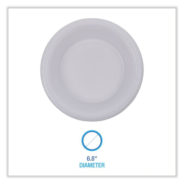 BOARDWALK Hi-Impact Plastic Dinnerware, Bowl, 10 oz to 12 oz, White, 1,000/Carton (BWKBOWLHIPS12WH) thumbnail 2