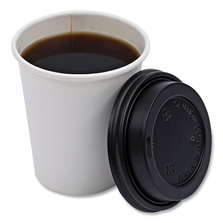 BOARDWALK Hot Cup Lids, Fits 8 oz Hot Cup, Plastic, Black, 1,000/Carton (BWKHOTBL8) thumbnail 3