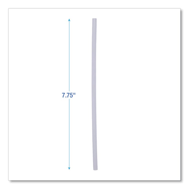 BOARDWALK Jumbo Straws, Unwrapped, 7.75", Plastic, Translucent, 250/Pack, 50 Packs/Carton (BWKJSTU775T50) thumbnail 3