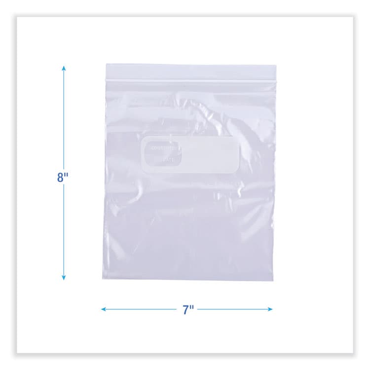 BOARDWALK Reclosable Food Storage Bags, Quart, 7" x 8", Clear, 500/Box (BWKQUARTBAG) thumbnail 2