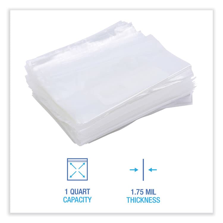 BOARDWALK Reclosable Food Storage Bags, Quart, 7" x 8", Clear, 500/Box (BWKQUARTBAG) thumbnail 4