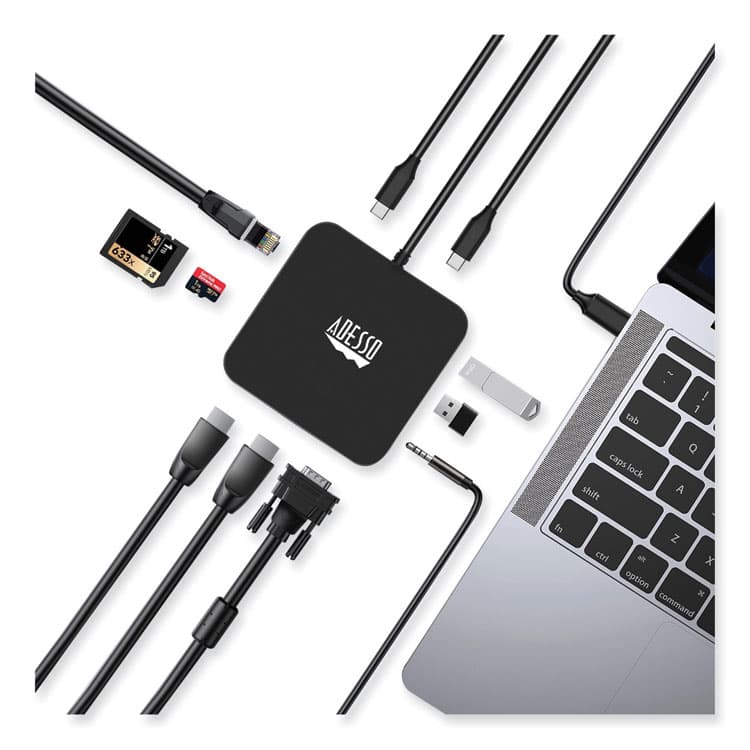 ADESSO 11-in-1 USB-C Multi-Port TAA Compliant Docking Station, Black (ADEAUH4050) thumbnail 4