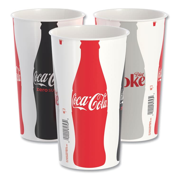 DART Double Sided Poly (DSP) Paper Cold Cups, 44 oz, Coca-Cola Design, 500/Carton (SCCTPH445105820) thumbnail 2