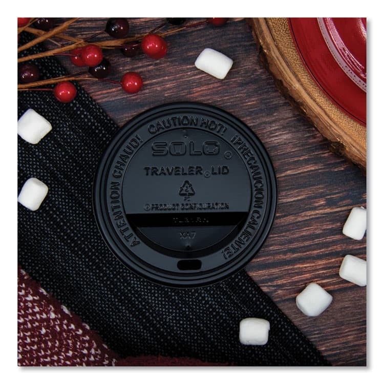 DART Traveler Cappuccino Style Dome Lid, Fits 10 oz Hot Cups, Plastic, Black, 1,000/Carton (SCCTL31B2) thumbnail 4