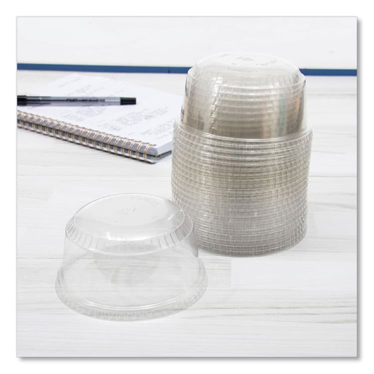 DART SoloServe PET Sundae Cup Lids, Fits 5.5 oz to 12 oz Sundae Cups, Plastic, Clear, 1,000/Carton (SCCSDL12) thumbnail 4