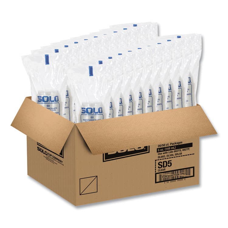 DART Sundae Cups, 5 oz, Plastic, Clear, 50/Bag, 20 Bags/Carton (SCCSD5) thumbnail 3