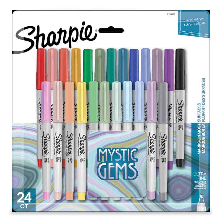SANFORD Mystic Gems Markers, Ultra-Fine Needle Tip, Assorted, 24/Pack (SAN2136772)