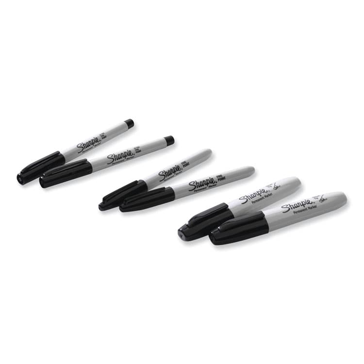 SANFORD Mixed Point Size Permanent Markers, Assorted Tip Sizes/Types, Black, 6/Pack (SAN2135318) thumbnail 3