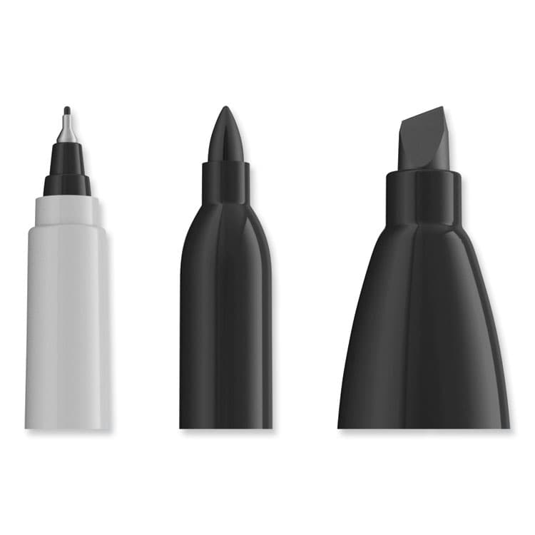 SANFORD Mixed Point Size Permanent Markers, Assorted Tip Sizes/Types, Black, 6/Pack (SAN2135318) thumbnail 2