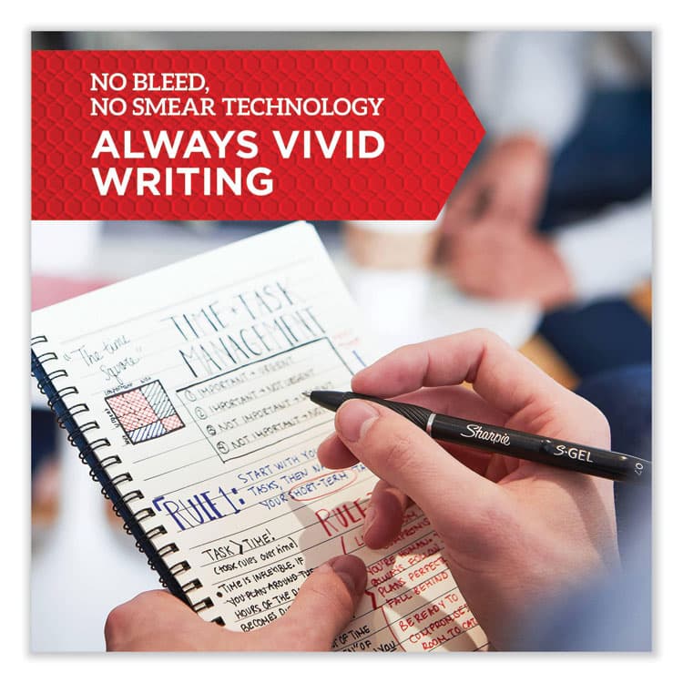 SANFORD S-Gel High-Performance Gel Pen, Retractable, Bold 1 mm, Blue Ink, Black Barrel, 4/Pack (SAN2096171) thumbnail 4