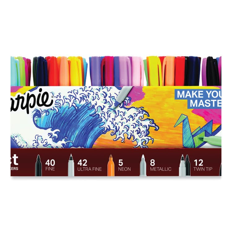 SANFORD Permanent Markets Ultimate Collection Value Pack, Assorted Tip Sizes/Types, Assorted Colors, 115/Set (SAN1983255)