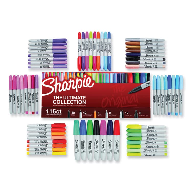 SANFORD Permanent Markets Ultimate Collection Value Pack, Assorted Tip Sizes/Types, Assorted Colors, 115/Set (SAN1983255) thumbnail 2