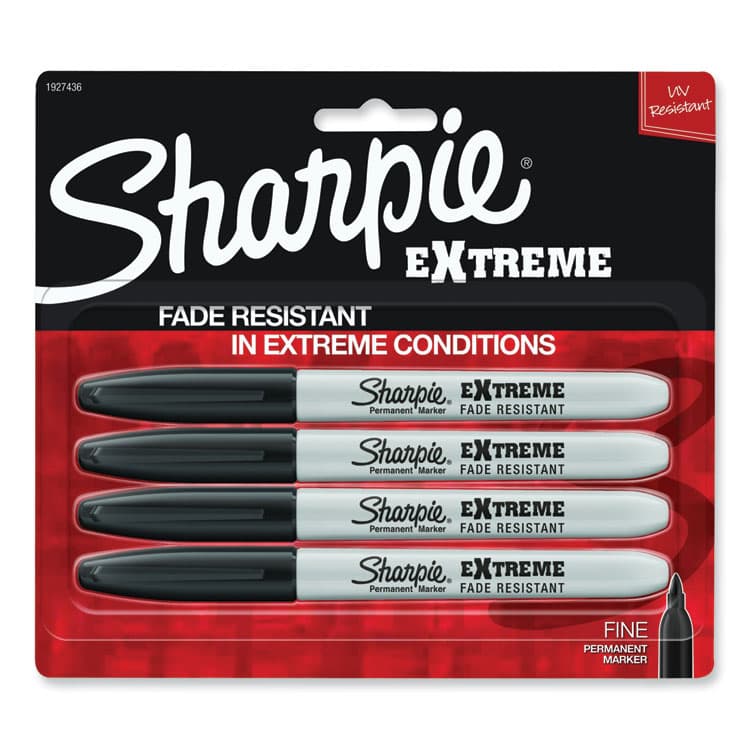 SANFORD Extreme Marker, Fine Bullet Tip, Black, 4/Pack (SAN1927436)