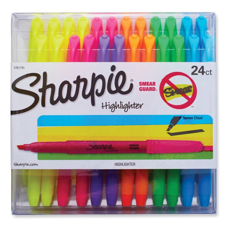 SANFORD Pocket Style Highlighters, Assorted Ink Colors, Chisel Tip, Assorted Barrel Colors, 24/Pack (SAN1761791)