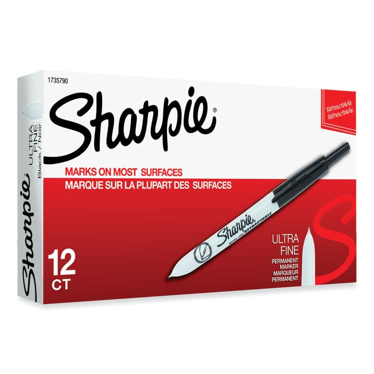 SANFORD Retractable Permanent Marker, Extra-Fine Needle Tip, Black (SAN1735790)