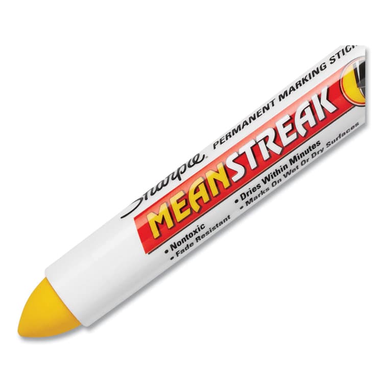 SANFORD Mean Streak Marking Stick, Broad Bullet Tip, Yellow (SAN85005) thumbnail 2