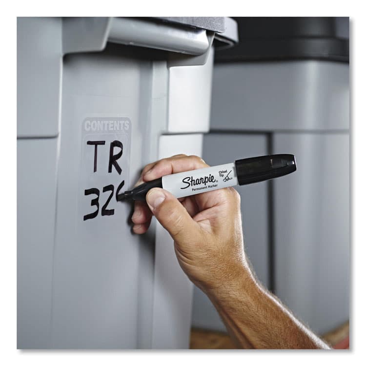 SANFORD Chisel Tip Permanent Marker, Medium Chisel Tip, Black, Dozen (SAN38201) thumbnail 4