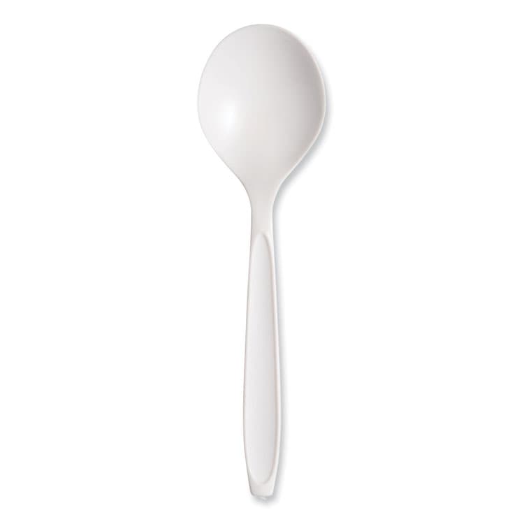 DART Reliance Mediumweight Cutlery, Soup Spoon, Plastic, White, 1,000/Carton (SCCRSWS)