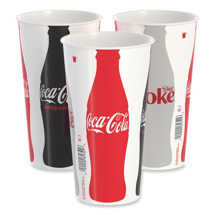 DART Double Sided Poly Paper Cold Cups, 28 oz to 32 oz, Coca-Cola Design, 40/Pack, 12 Packs/Carton (SCCRN32CB) thumbnail 2