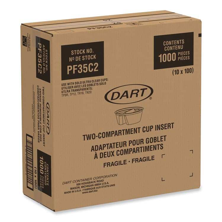 DART Plastic Cup Insert, 3.5 oz, 3.6" Diameter x 1.3" h, Clear, 1,000/Carton (DCCPF35C2) thumbnail 2