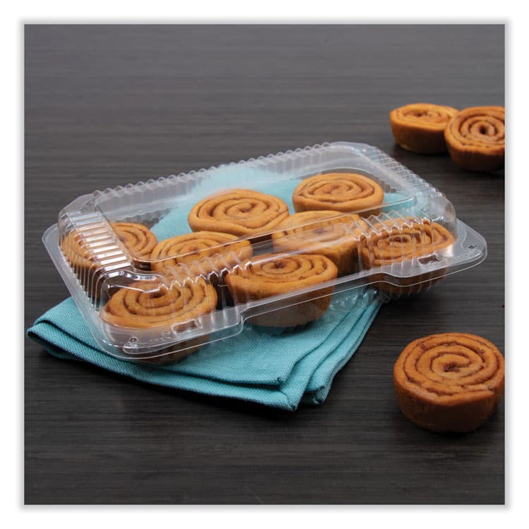 DART StayLock Clear Hinged Lid Containers, 6.8 x 9.4 x 2.6, Clear, Plastic, 125/Pack, 2 Packs/Carton (DCCPET32UT1) thumbnail 4