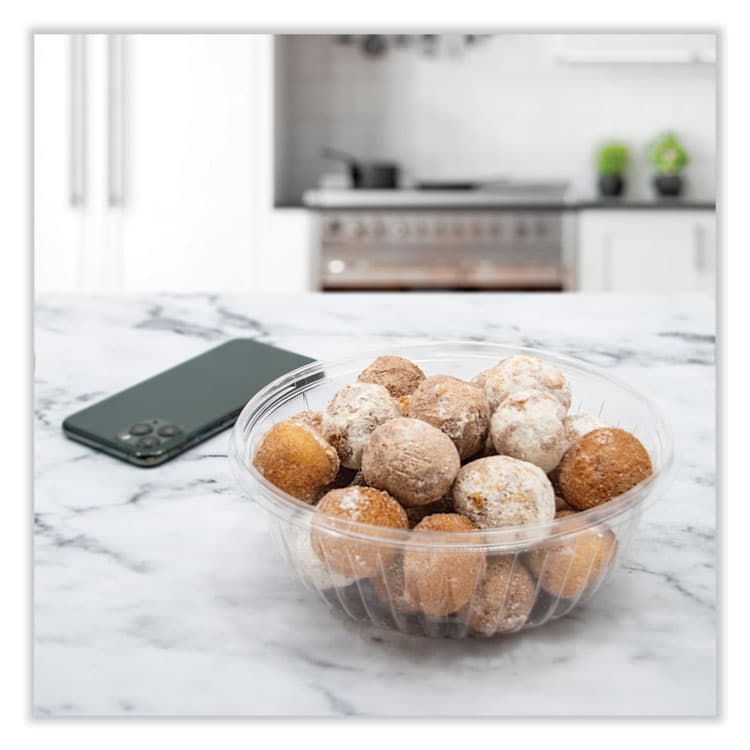 DART PresentaBowls Clear Bowls, 32 oz, Plastic, 63/Bag, 4 Bags/Carton, 252 Bowls/Carton (DCCPET32B) thumbnail 3